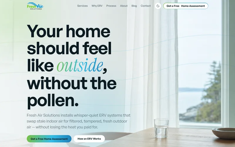 Fresh Air Solutions website